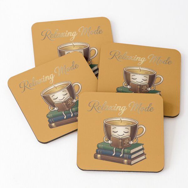 Item preview, Cute Coffee Cup Reading Book Relaxing Mode Art designed and sold by Northern Glow Art.