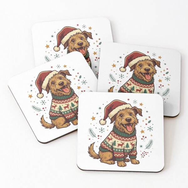 Item preview, Funny Christmas Scruffy Dog in Ugly Holiday Sweater Vector Illustration designed and sold by YounexxART.