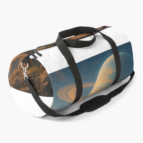 Item preview, Mitchk Skyborne Citadel - Motorcycle Rider on a Stone Bridge to a Floating Medieval City Under Alien Planets designed and sold by KGOart.