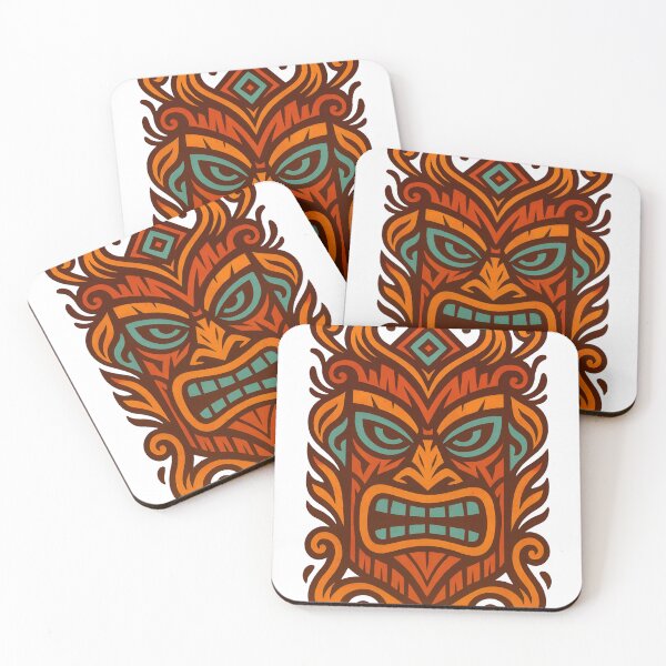 Item preview, Tiki Mask – Stylized Polynesian Graphic Art designed and sold by PandaTShirtShop.