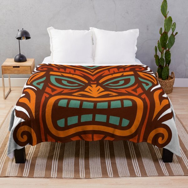 Item preview, Tiki Mask – Stylized Polynesian Graphic Art designed and sold by PandaTShirtShop.