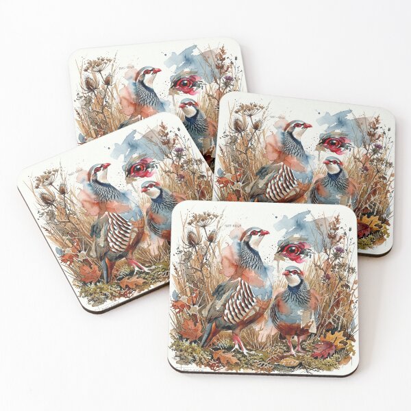 Item preview, Avant-Garde Red-Legged Partridge Watercolor Art designed and sold by TammyHunterArt.