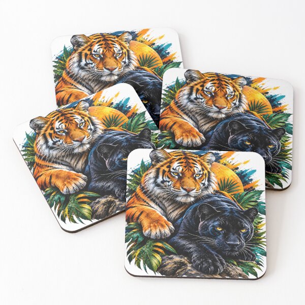 Item preview, Tiger and black panther designed and sold by urbanshop7.