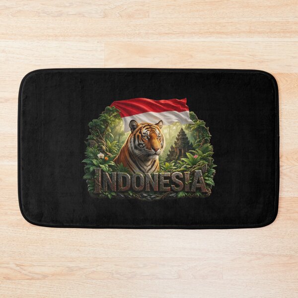 Item preview, Indonesia Heritage – Sumatran Tiger & Temple designed and sold by FlagX.