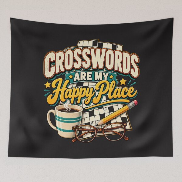 Item preview, Crosswords Are My Happy Place Retro Crossword Puzzle Lover designed and sold by PawPlanetPro.
