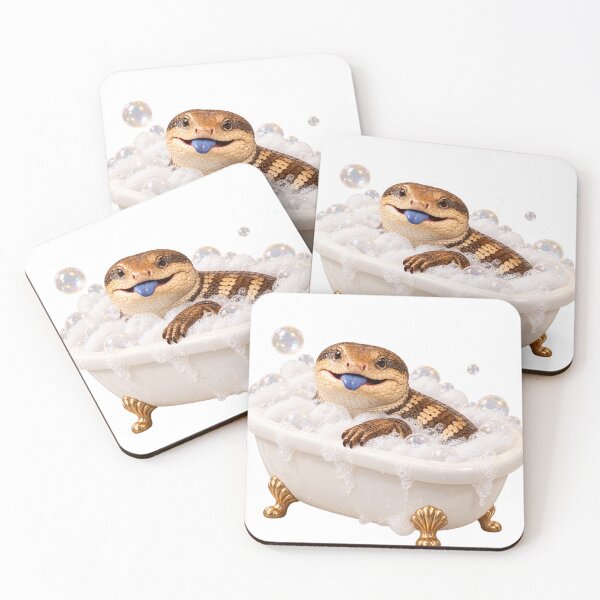 Item preview, Mellow Blue Tongue Lizard Bathtub designed and sold by Sillytoe.