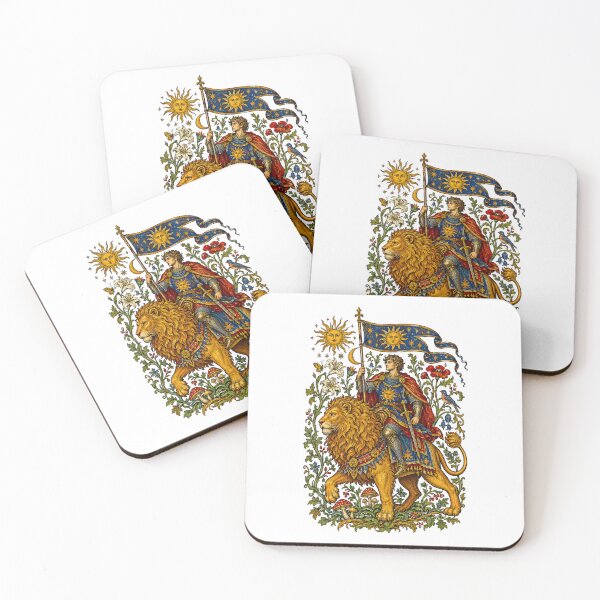 Item preview, Medieval Knight Riding Lion Sun Banner designed and sold by TeeARTHY.
