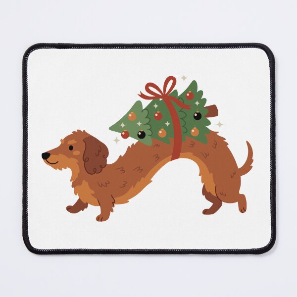 Item preview, Dachshund Dog Carrying Holiday Christmas Tree designed and sold by natalielaf.