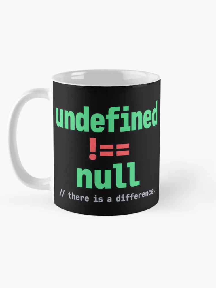 Thumbnail 5 of 6, Coffee Mug, Undefined Is Not Null: There Is a Difference – JavaScript Developer Humor designed and sold by CalmWorldShop.