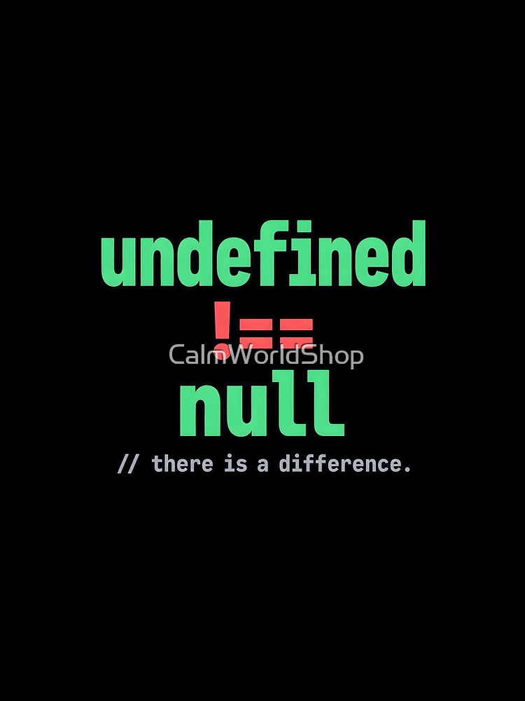 Thumbnail 4 of 4, Graphic T-Shirt, Undefined Is Not Null: There Is a Difference – JavaScript Developer Humor designed and sold by CalmWorldShop.