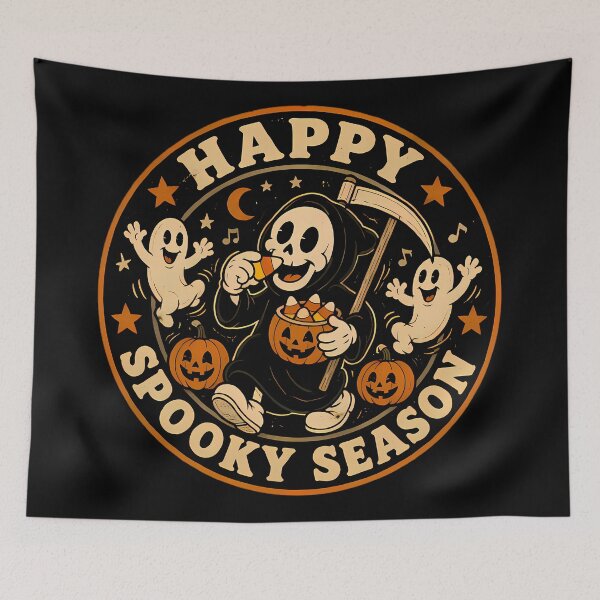 Item preview, Happy Spooky Season Vintage 1930s Grim Reaper Cartoon designed and sold by 4Titik.