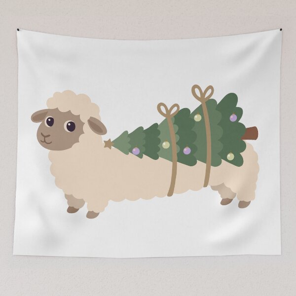 Item preview, Sheep Carrying Christmas Tree designed and sold by natalielaf.
