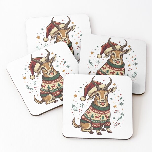 Item preview, Cute Christmas Gazelle in Ugly Holiday Sweater Vector Art designed and sold by YounexxART.