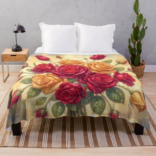 Item preview, Bouquet of Red and Yellow Roses with Sparkling Dew designed and sold by MargaretWiktor.