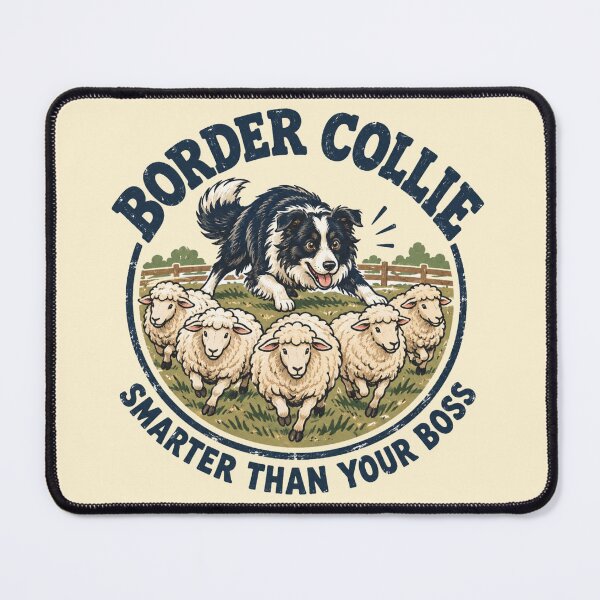 Item preview, Border Collie Herding Happy Sheep Funny Boss Badge designed and sold by Yellowriversss.