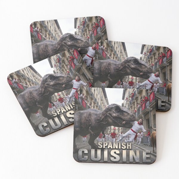 Item preview, Spanish Cuisine: T-Rex Running of the Bulls designed and sold by TeeBeeDesigns.