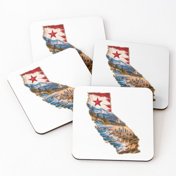 Item preview, California Vintage State Map – Retro Sunset, Palm Trees & Pacific Coast designed and sold by Paper Drip.