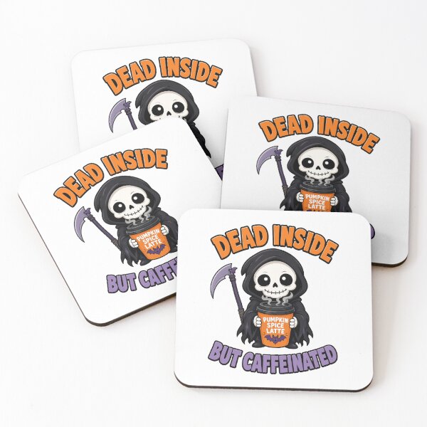 Item preview, Dead Inside But Caffeinated – Cute Grim Reaper Pumpkin Spice Latte designed and sold by RebelShadow.