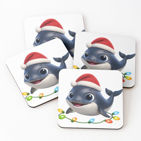 Item preview, Cheerful Minke Whale Christmas designed and sold by Sillytoe.