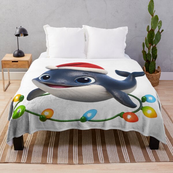 Item preview, Cheerful Minke Whale Christmas designed and sold by Sillytoe.