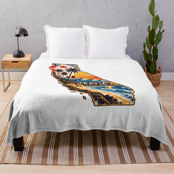 Item preview, California Vintage State Map – Retro Sunset, Palm Trees & Pacific Coast designed and sold by Paper Drip.