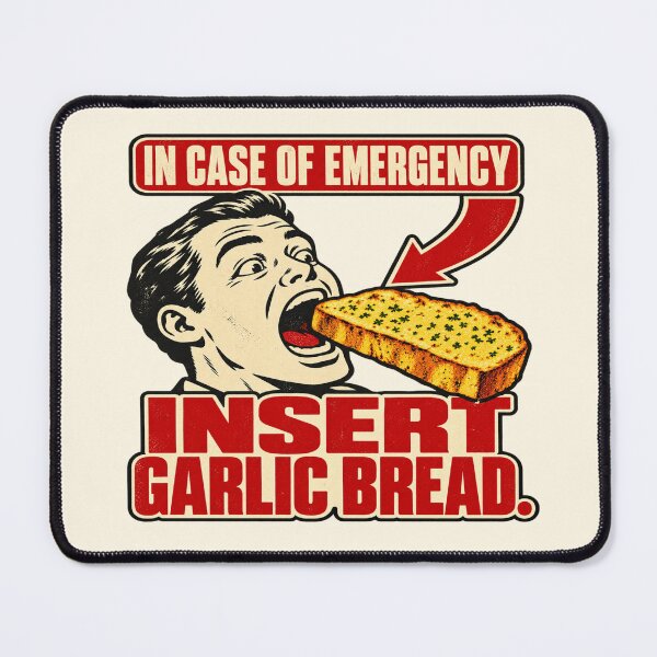 Item preview, Insert Garlic Bread Emergency Feeding Instructions designed and sold by POD DYNASTY | Original Print On Demand T-Shirt Graphics.