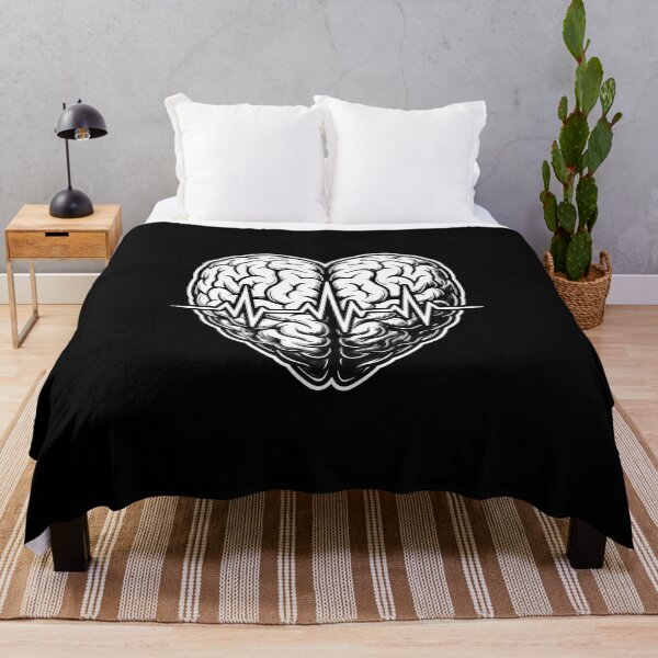 Item preview, Human Brain Heartbeat Line Art – Anatomical Brain Illustration designed and sold by TOPOI.