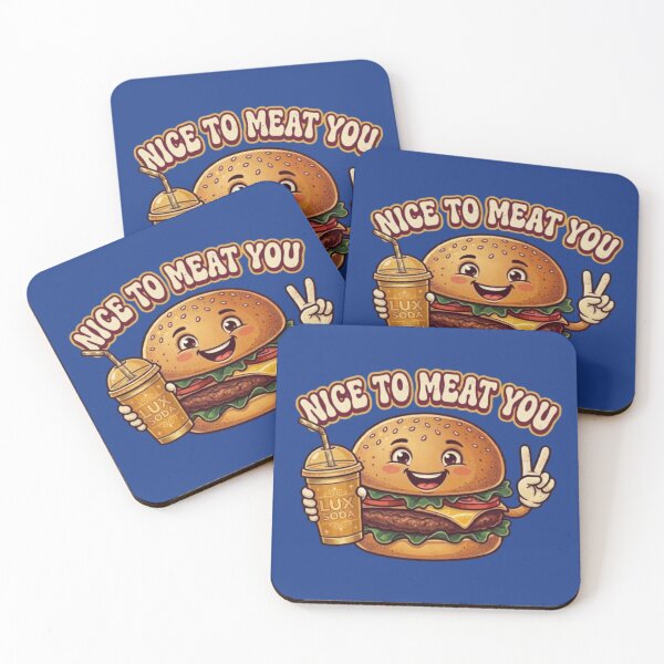 Item preview, Cute Nice To Meat You Burger Food Pun Art designed and sold by Northern Glow Art.