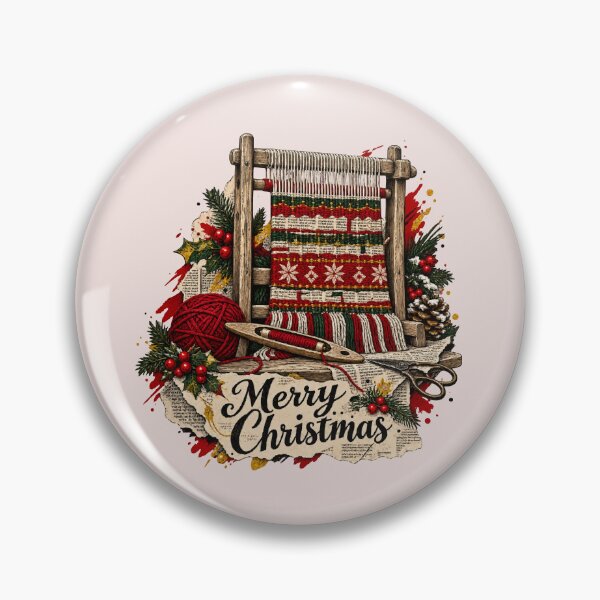 Item preview, Loom intertwines Christmas with red threads and newspaper designed and sold by Honu2025.