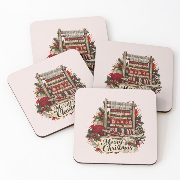 Item preview, Loom intertwines Christmas with red threads and newspaper designed and sold by Honu2025.