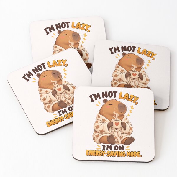 Item preview, I'm Not Lazy I'm On Energy-Saving Mode Funny Capybara Coffee designed and sold by Neon Bones Studio.