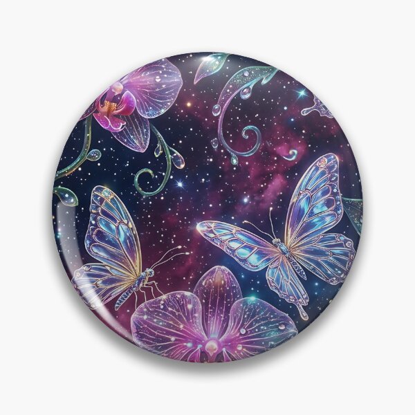 Item preview, Cosmic Crystal Butterfly Orchid Galaxy Pattern designed and sold by wallpapersarts.