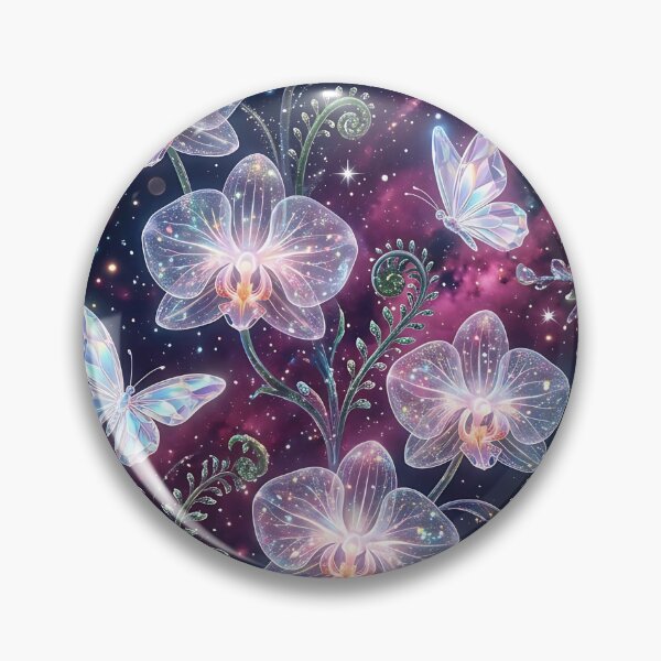 Item preview, Cosmic Crystal Butterfly Orchid Galaxy Pattern designed and sold by wallpapersarts.