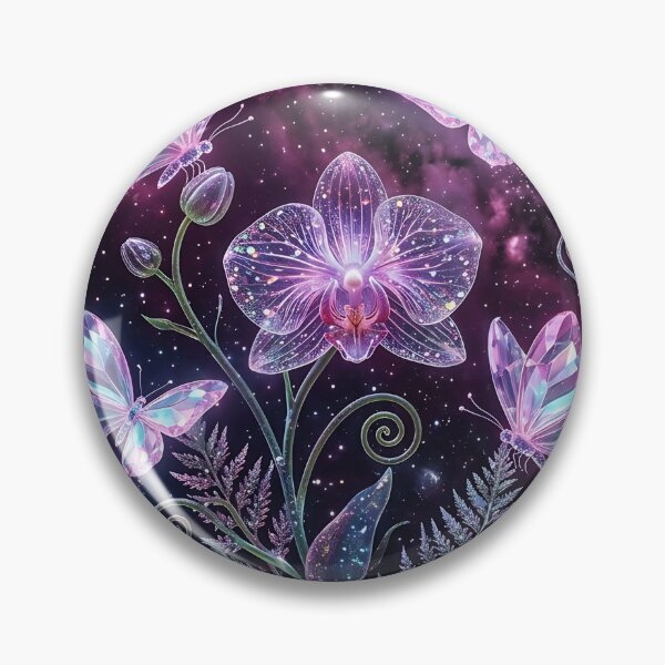 Item preview, Cosmic Crystal Butterfly Orchid Galaxy Pattern designed and sold by wallpapersarts.