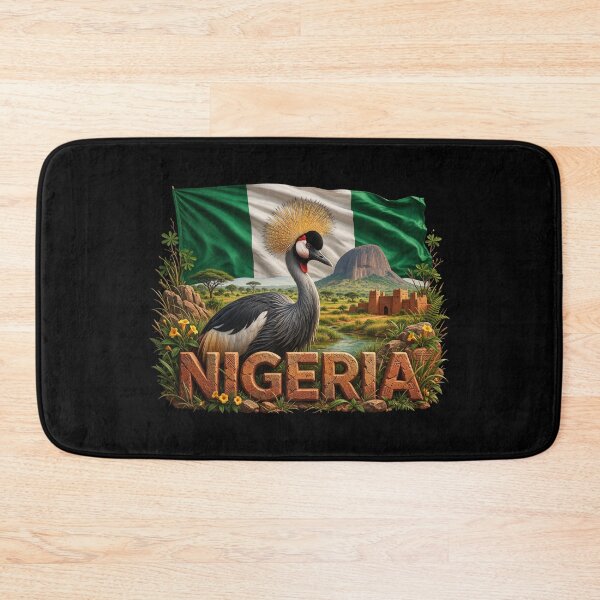 Item preview, Nigeria Heritage – Crowned Crane & Zuma Rock designed and sold by FlagX.