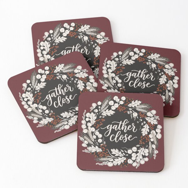 Item preview, Gather Close — Autumn Wreath Botanical Lettering, Harvest Art designed and sold by Mora Atelier Designs.