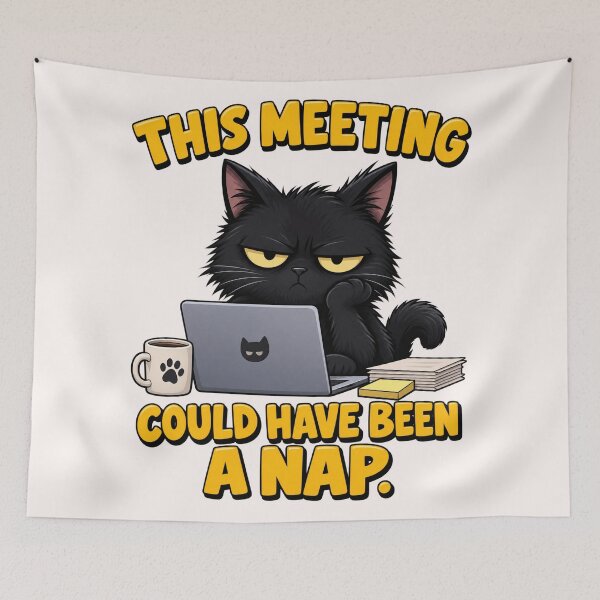 Item preview, This Meeting Could Have Been A Nap Funny Office Cat Work Humor designed and sold by Neon Bones Studio.