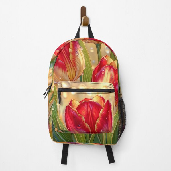 Item preview, Red and Yellow Tulips with Morning Dew designed and sold by MargaretWiktor.