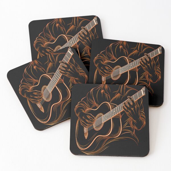 Item preview, Acoustic Guitarist Neon Glow Close Up Art | Guitar Player & Musician designed and sold by BumbleBloom7.