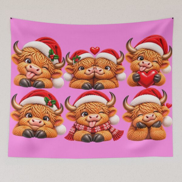 Item preview, Six Little Christmas Highland Cow Moods designed and sold by JanRizz.