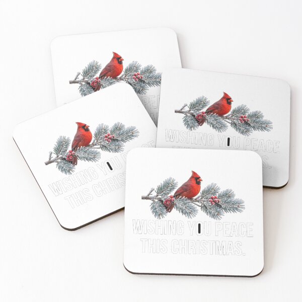 Item preview, Wishing You Peace This Christmas — Red Cardinal Winter Card designed and sold by Nusrat002.