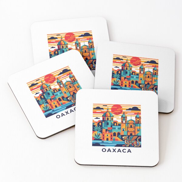Item preview, Oaxaca Mexico Colorful Travel Poster Art designed and sold by OzzFrequency.