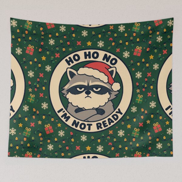Item preview, Ho Ho No I'm Not Ready Funny Raccoon Christmas Stress Gift designed and sold by mo-carnival.