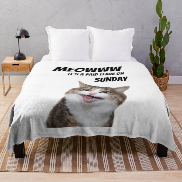 Item preview, Meowww It's a Paid Leave on Sunday Funny Cat Meme designed and sold by Kruti Collection.