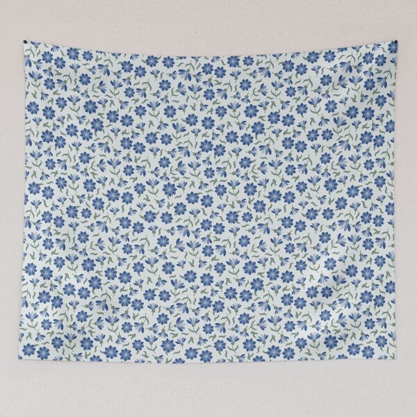 Item preview, Blue Cornflowers Floral Hand Drawn Pattern designed and sold by winterpumpkin.