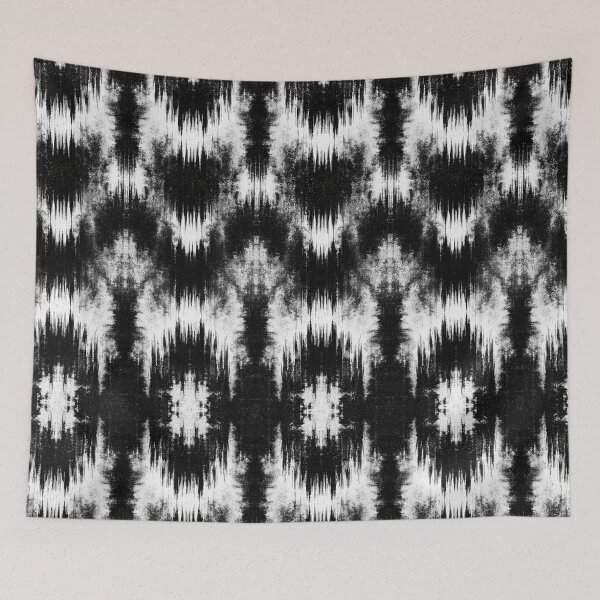 Item preview, Monochrome Ikat Soundwave Geometric Pattern Art designed and sold by Piotrek0001.