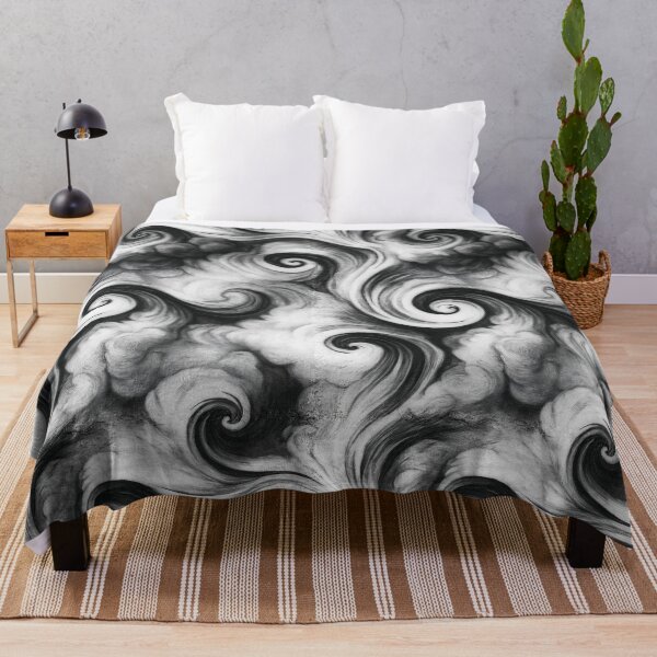 Item preview, Stylized Swirling Wind Curls Monochrome Art designed and sold by Piotrek0001.