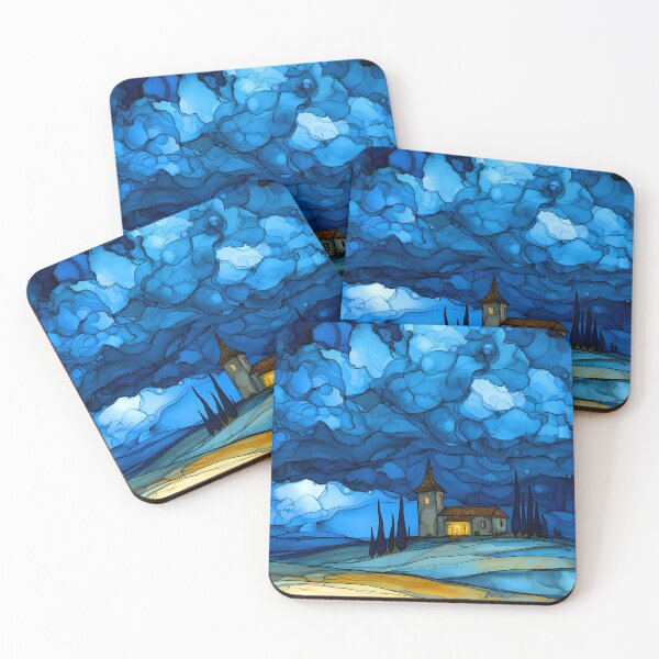 Item preview, Church Under Blue Sky (Faux) Stained Glass Art designed and sold by DEC02.