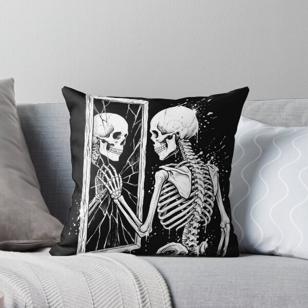 Item preview, Skeleton Reaches Toward Its Reflection in a Cracked Mirror designed and sold by MisteryDesigner.