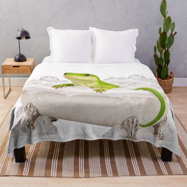 Item preview, Relaxed Green Anole Bathtub designed and sold by Sillytoe.